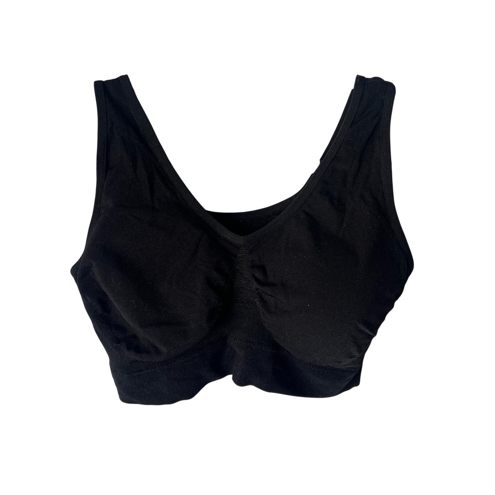 Truekind Everyday Throw-on Wireless Bralette Black XL Seamless Comfort Bra